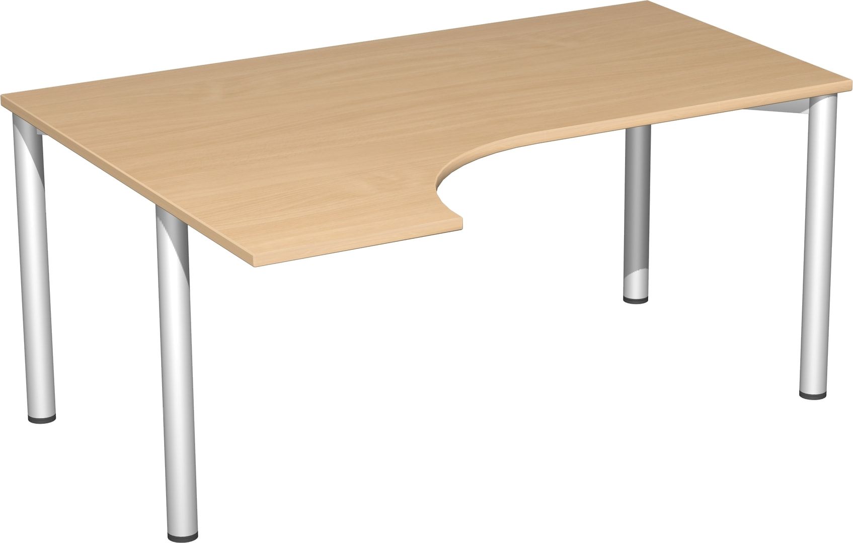 Eckschreibtisch - Ecke links - 4-Fuß Flex - 720 x 1.600 x 1.200 mm (HxBxT) - Gestell anthrazit - Ahorn