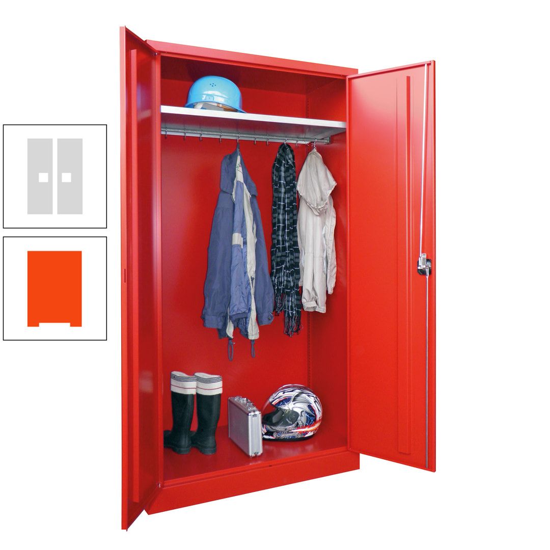 Garderobenschrank - 1.950x1.000x500 mm (HxBxT) - Hutboden, pulverbeschichtet - anthrazitgrau