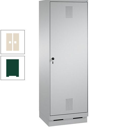 Doppel-Spind, Garderobenschrank, 1 Tür für 2 Abteile a 300 mm, Korpus anthrazitgrau, Türen anthrazitgrau, 1.800 x 600 x 500 mm (HxBxT)