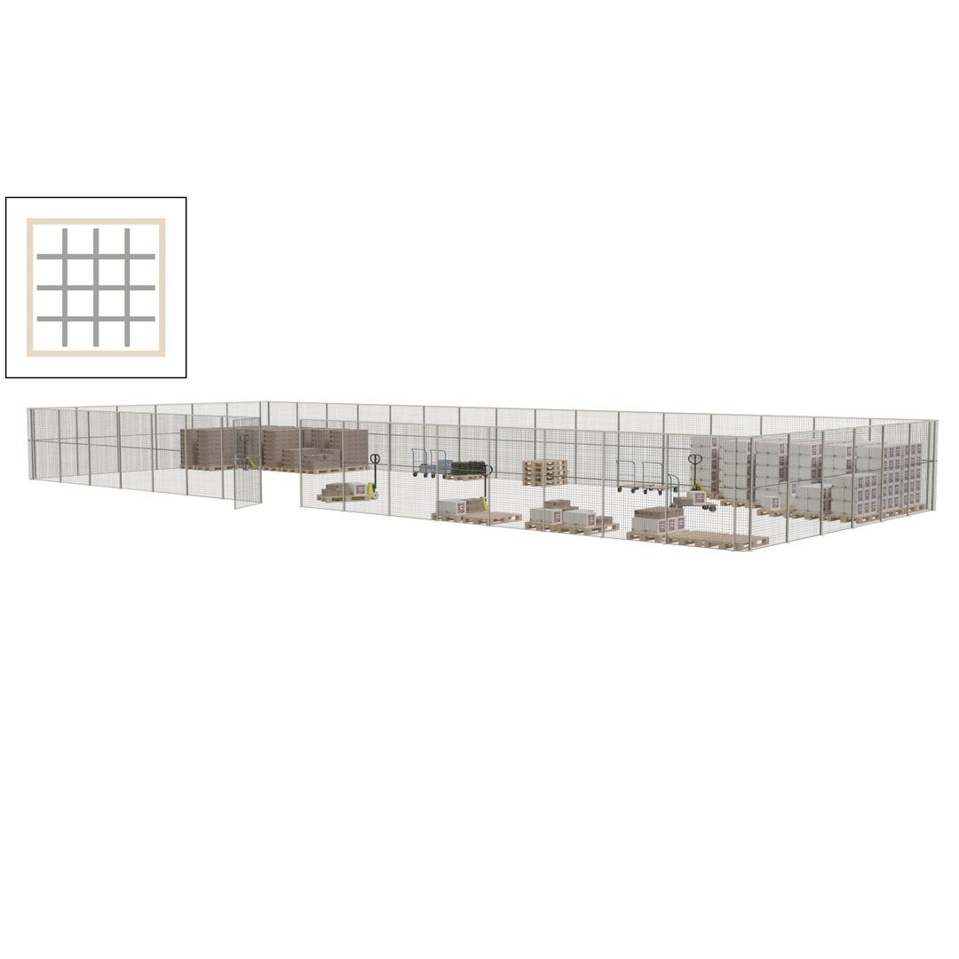 Maschinen Schutzgitter - Hallentrennwand - Sicherheitszaun - Tür - 66 m - 2.200 x 24.400 x 9.400 mm (HxBxT) - enzianblau