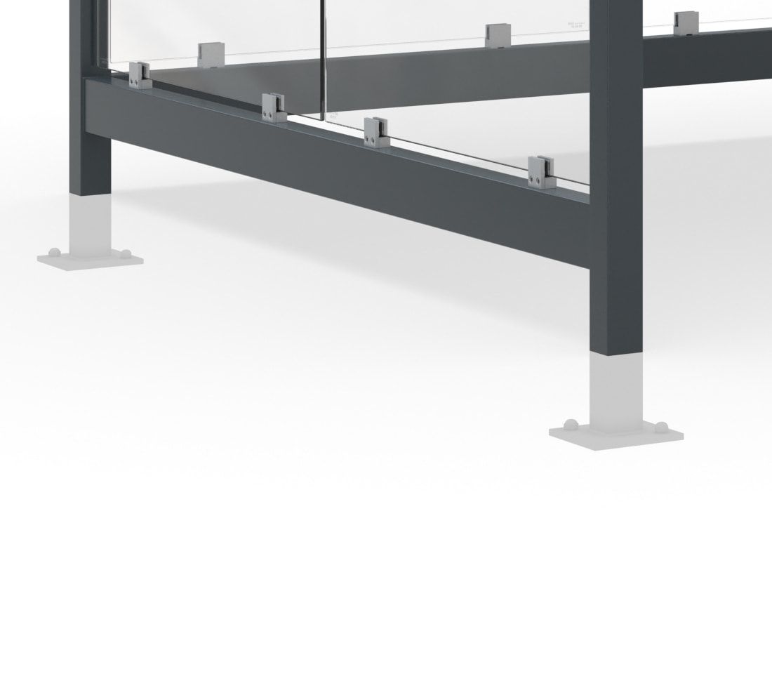 Raucherunterstand, Bushaltestelle, 9-10 Personen, 8 Wände, 2.510 x 3.180 x 2.165 mm (HxBxT), Farbe reinweiß