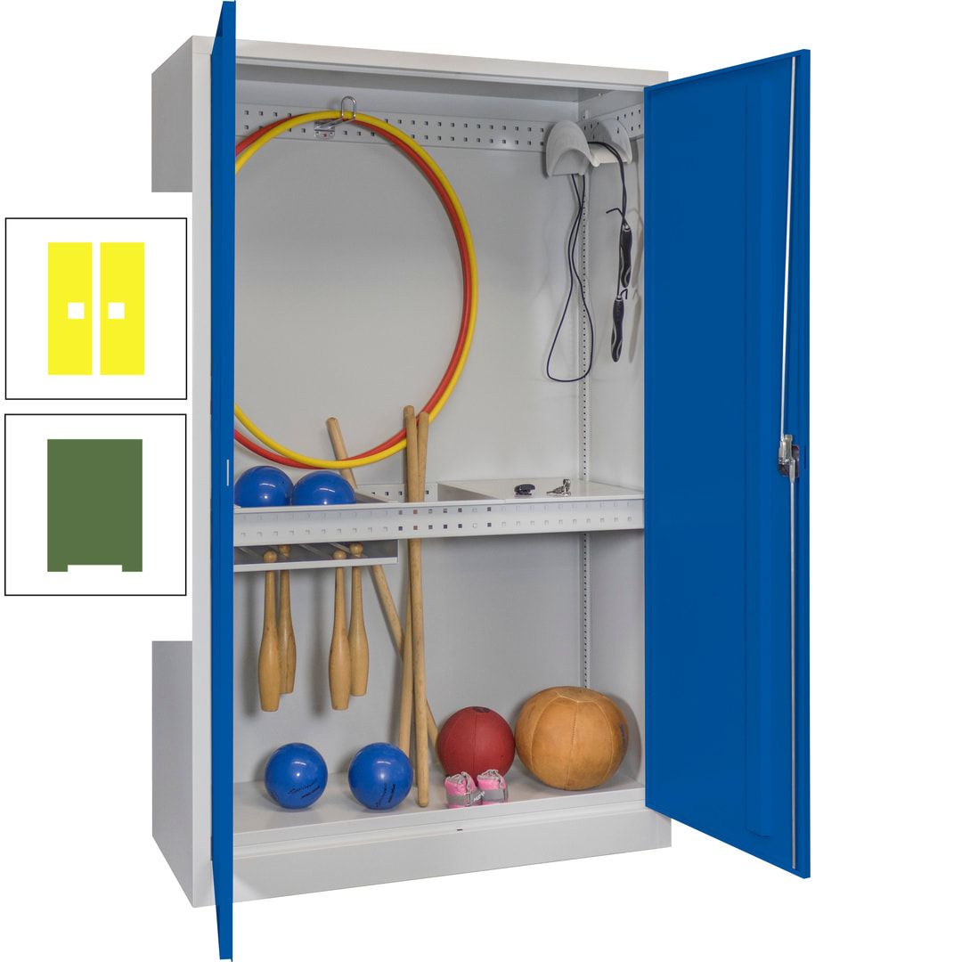 Sportschrank - Vollblechtüren - Variante 3 - 1.950x1.200x500 mm (HxBxT) - anthrazitgrau