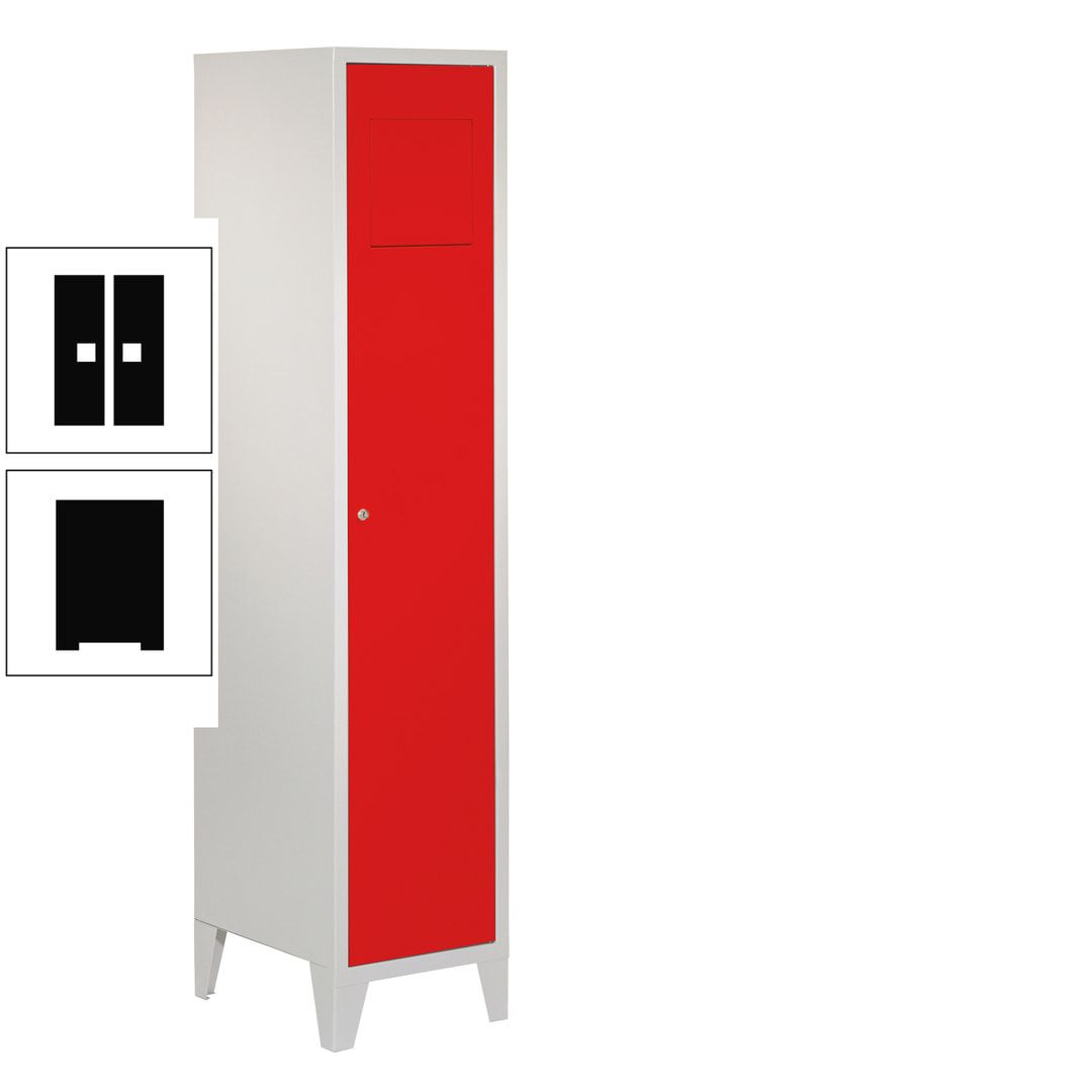 Wäschesammelschrank - 1.850 x 400 x 500 mm (HxBxT) - Füße - Drehriegel - anthrazitgrau