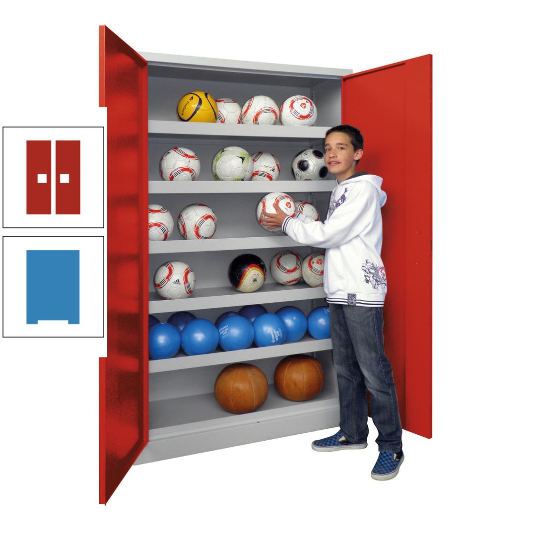 Ballschrank - Vollblechtüren - 5 Böden - 1.950x1.500x500 mm (HxBxT) - anthrazitgrau