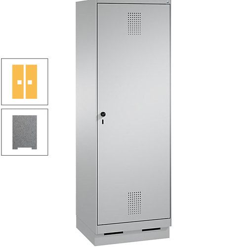 Doppel-Spind, Garderobenschrank, 1 Tür für 2 Abteile a 300 mm, Korpus anthrazitgrau, Türen anthrazitgrau, 1.800 x 600 x 500 mm (HxBxT)