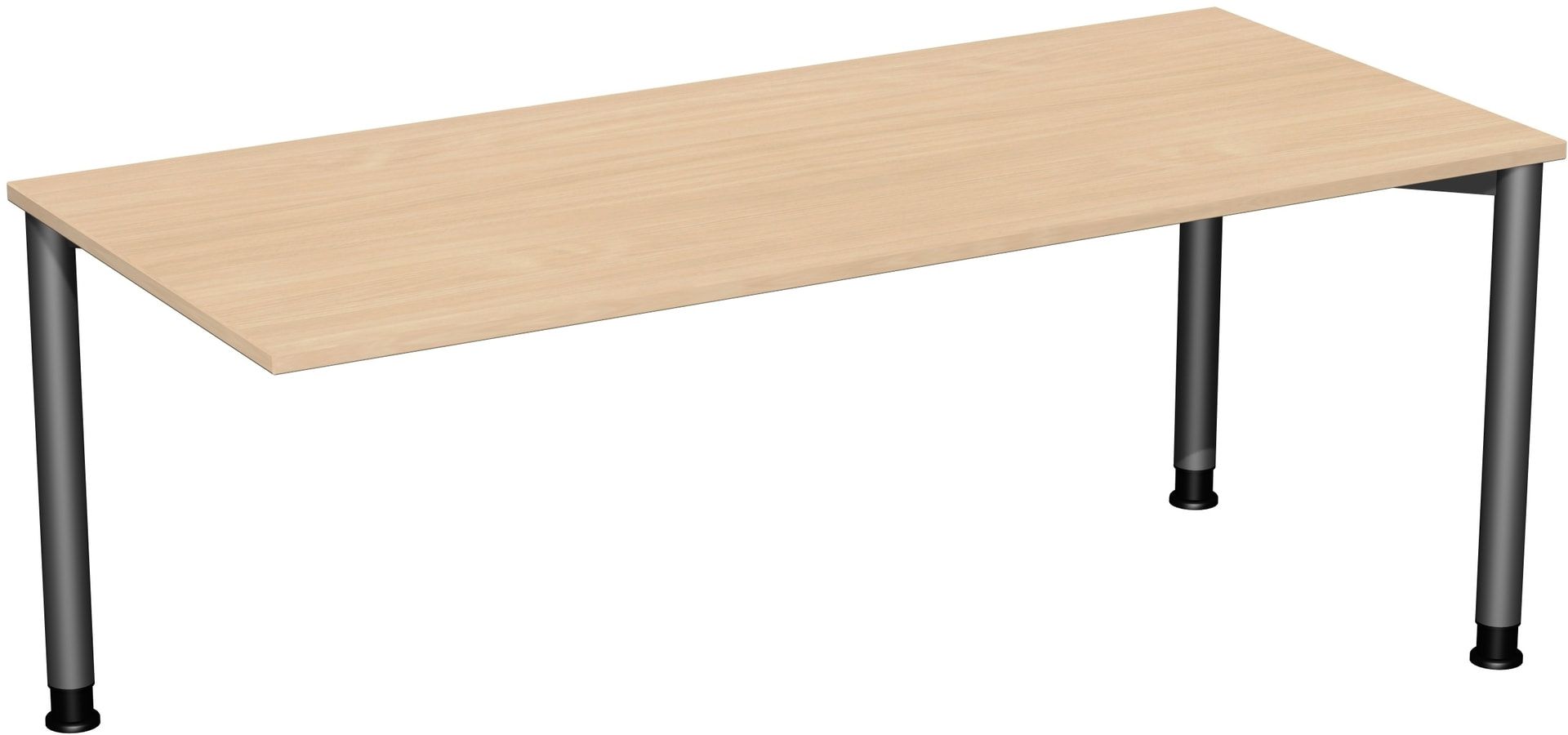 Schreibtisch - 4-Fuß Flex - Bürotisch - Höhe 680-800 mm - 1.000 x 800 mm (BxT) - Gestell anthrazit - Ahorn