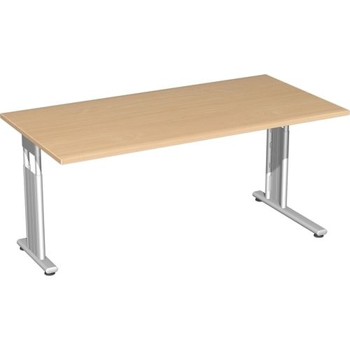 Schreibtisch - C-Fuß Flex - Bürotisch - höhenverstellbar - 820 x 1.200 x 800 mm (HxBxT) - Dekor Ahorn - Gestell silber