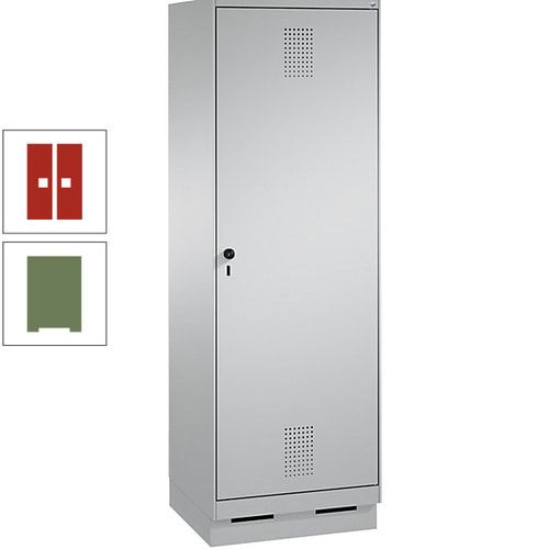 Doppel-Spind, Garderobenschrank, 1 Tür für 2 Abteile a 300 mm, Korpus anthrazitgrau, Türen anthrazitgrau, 1.800 x 600 x 500 mm (HxBxT)