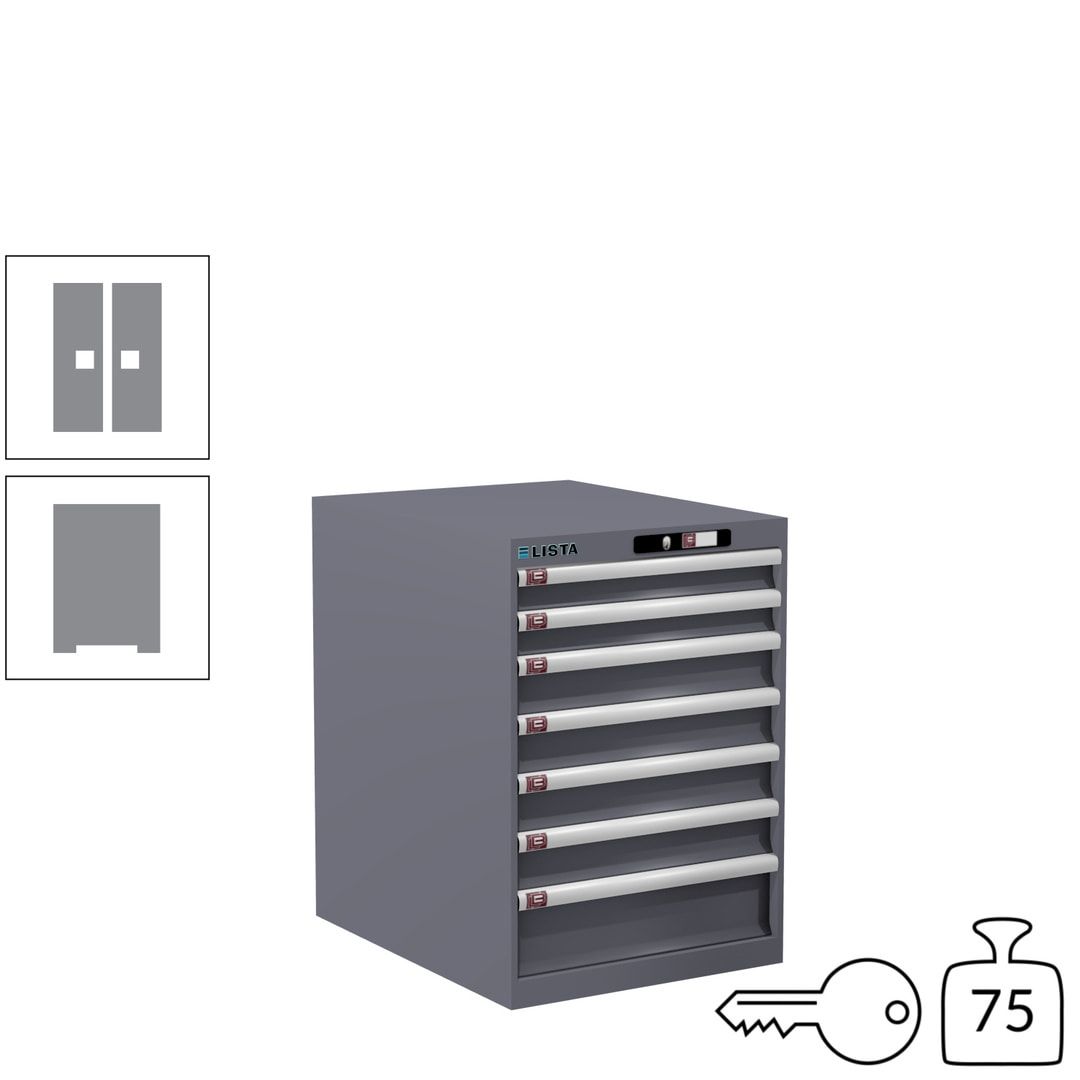 Lista Schubladenschrank - 14.367.010 - 800x564x725 mm (HxBxT) - 7 Schubladen - 75 kg - Key Lock - lichtblau (RAL 5012)