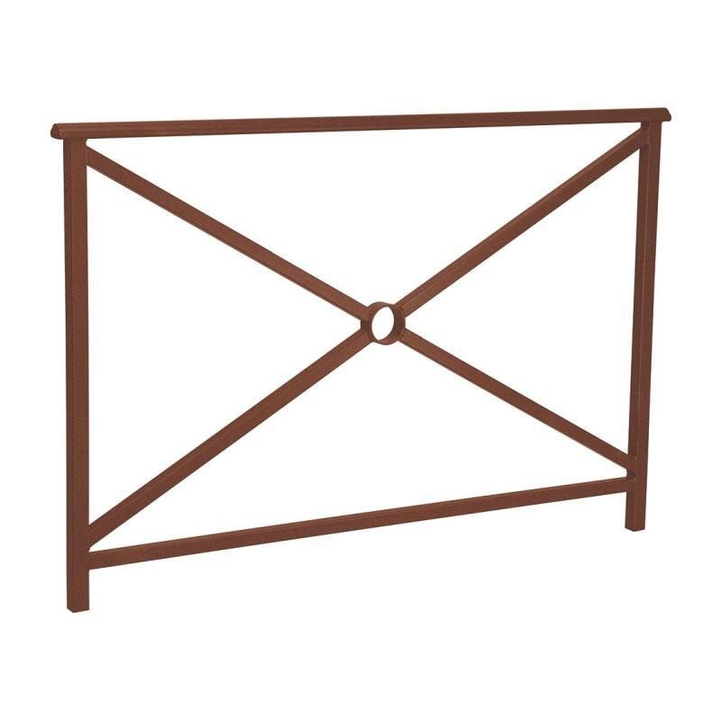 Geländer Kreuz und Kreis - 1.000 x 1.500 mm - abgerundeter Handlauf - Farbe enzianblau - Außengeländer Systemgeländer