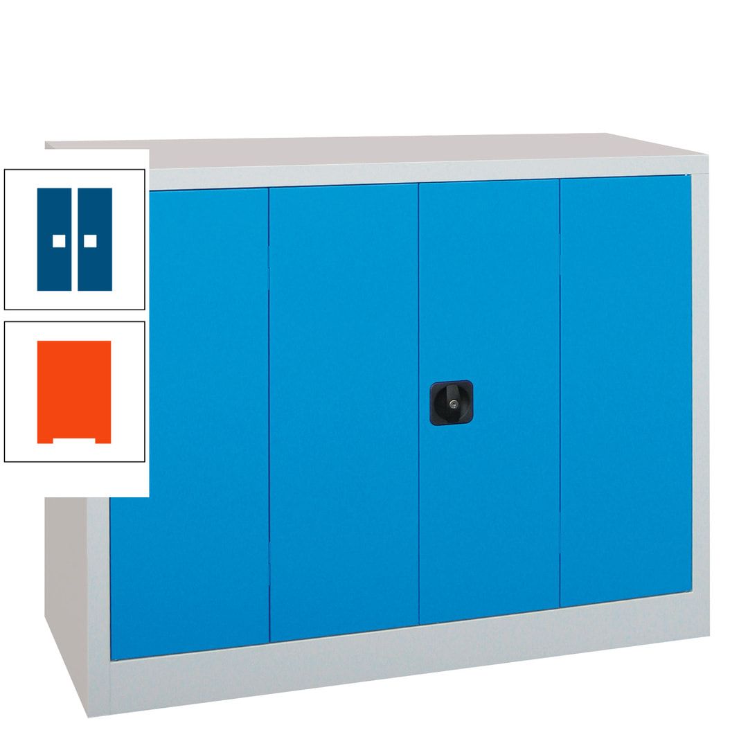 Falttürenschrank - 1.000x1.200x400 mm (HxBxT) - 2 Einlegeböden, gepulvert - Zylinderschloss - anthrazitgrau