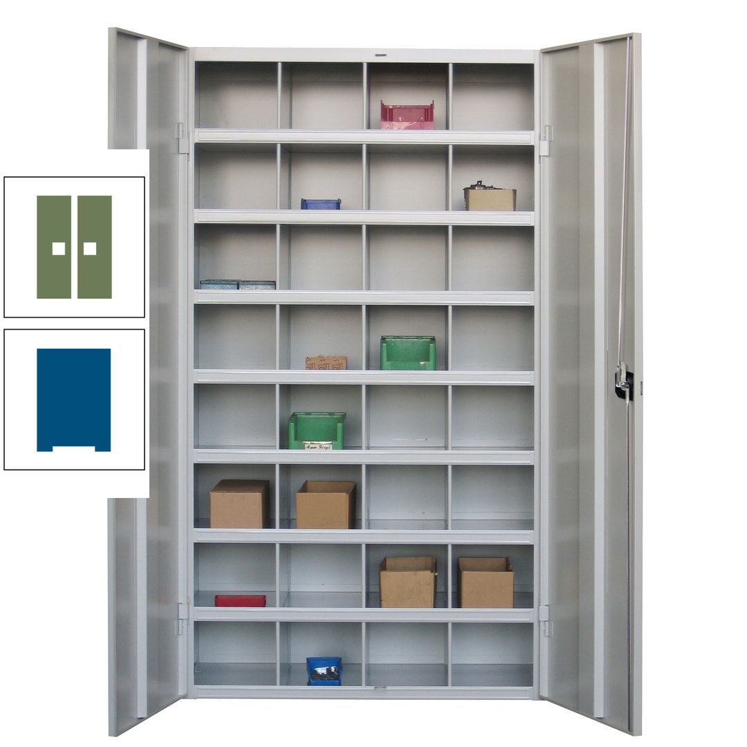 Fächerschrank - Sortierstation - Büroschrank - 32 Fächer - 1.800 x 1.000 x 530 mm (HxBxT) - Materialschrank - anthrazitgrau