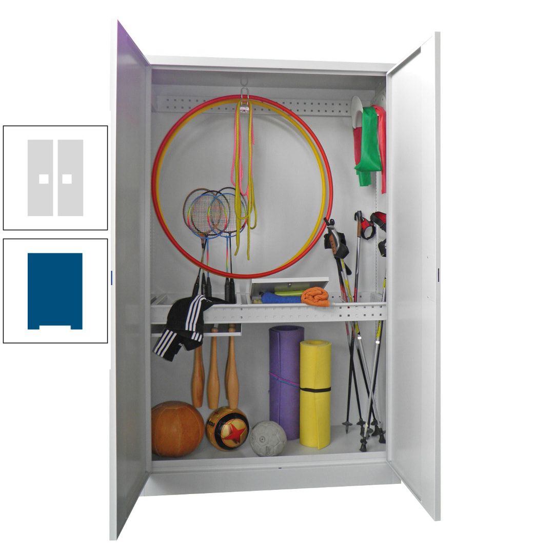 Sportschrank - Vollblechtüren - Variante 1 - 1.950x1.200x500 mm (HxBxT) - anthrazitgrau