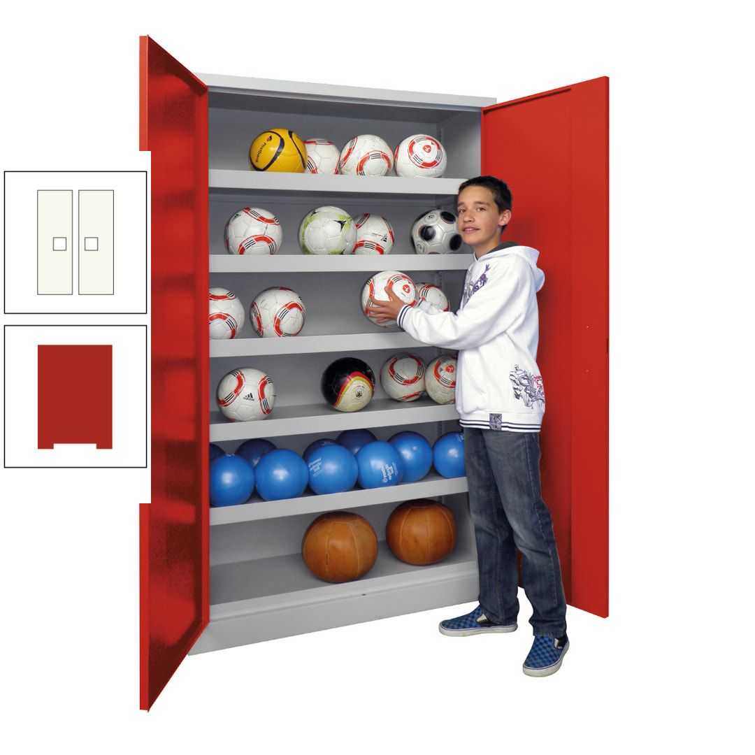 Ballschrank - Vollblechtüren - 5 Böden - 1.950x1.500x500 mm (HxBxT) - anthrazitgrau