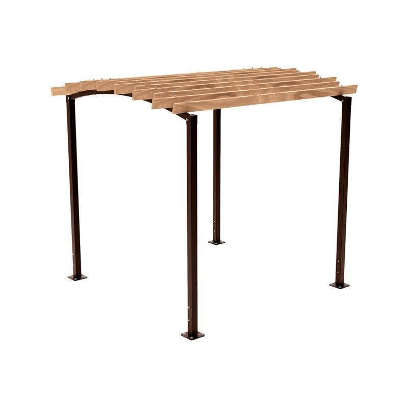 Pergola Grundmodell, Kiefer druckimprägniert Klasse 4, Stahlrohr 80x80 mm, 2.910 x 2.520 x 3.020 mm (HxBxT) fvz, beschichtet, Farbe Enzianblau