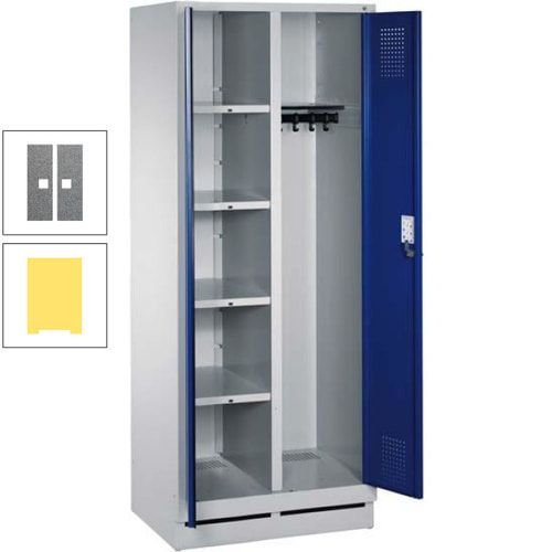 Mehrzweckschrank, Doppeltüren, Füße, 2 Abteile a 300 mm, Korpus anthrazitgrau, Tür anthrazitgrau, 1.800 x 600 x 500 mm (HxBxT)