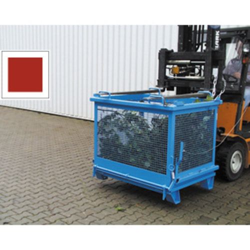 BAUER Gitter-Klappbodenbehälter - 1.000 l Volumen - 500 kg - Drahtgitterbox - feuerrot