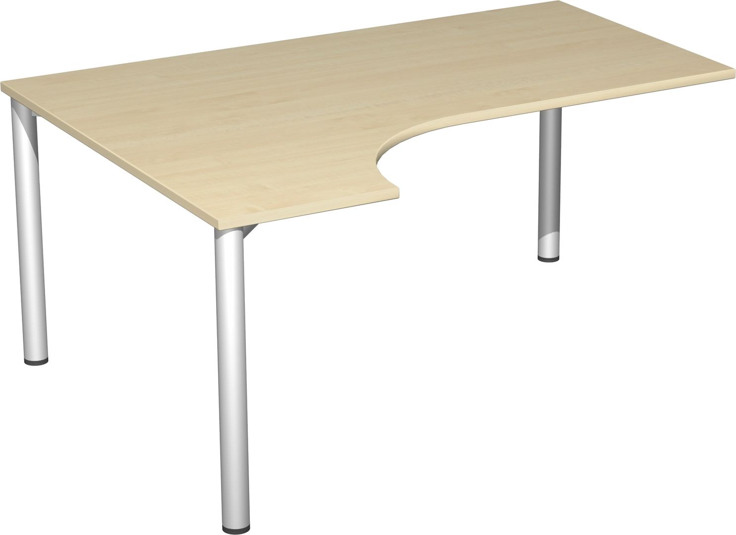 Eckschreibtisch - Ecke links - 4-Fuß Flex - 720 x 1.600 x 1.200 mm (HxBxT) - Gestell anthrazit - Ahorn