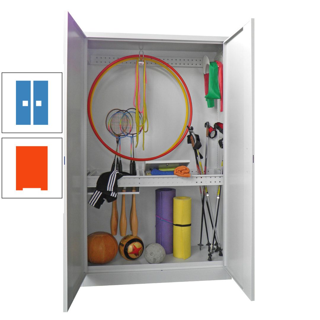 Sportschrank - Vollblechtüren - Variante 1 - 1.950x1.200x500 mm (HxBxT) - anthrazitgrau