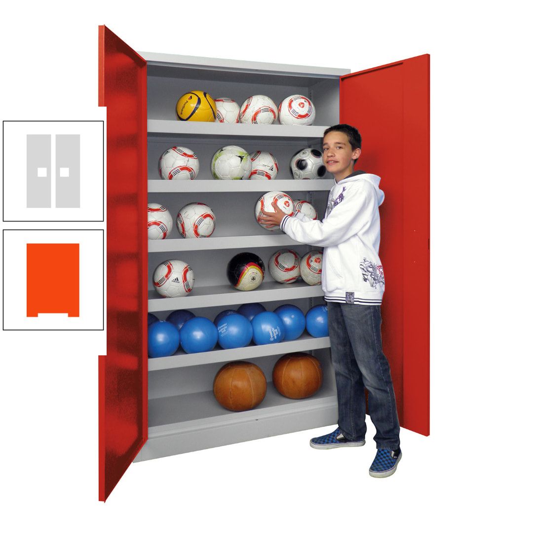 Ballschrank - Vollblechtüren - 5 Böden - 1.950x1.500x500 mm (HxBxT) - anthrazitgrau