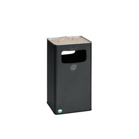 Abfallsammler mit Ascher - viereckig - Volumen 96 l - 755 x 430 x 430 mm (HxBxT) - Farbe wählbar
