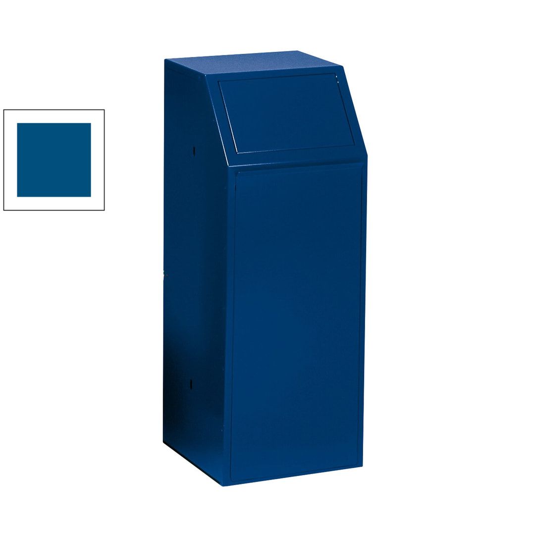 Selbstschließender Wertstoffsammler mit Klapptüre - Volumen 68 l - Farbe blau