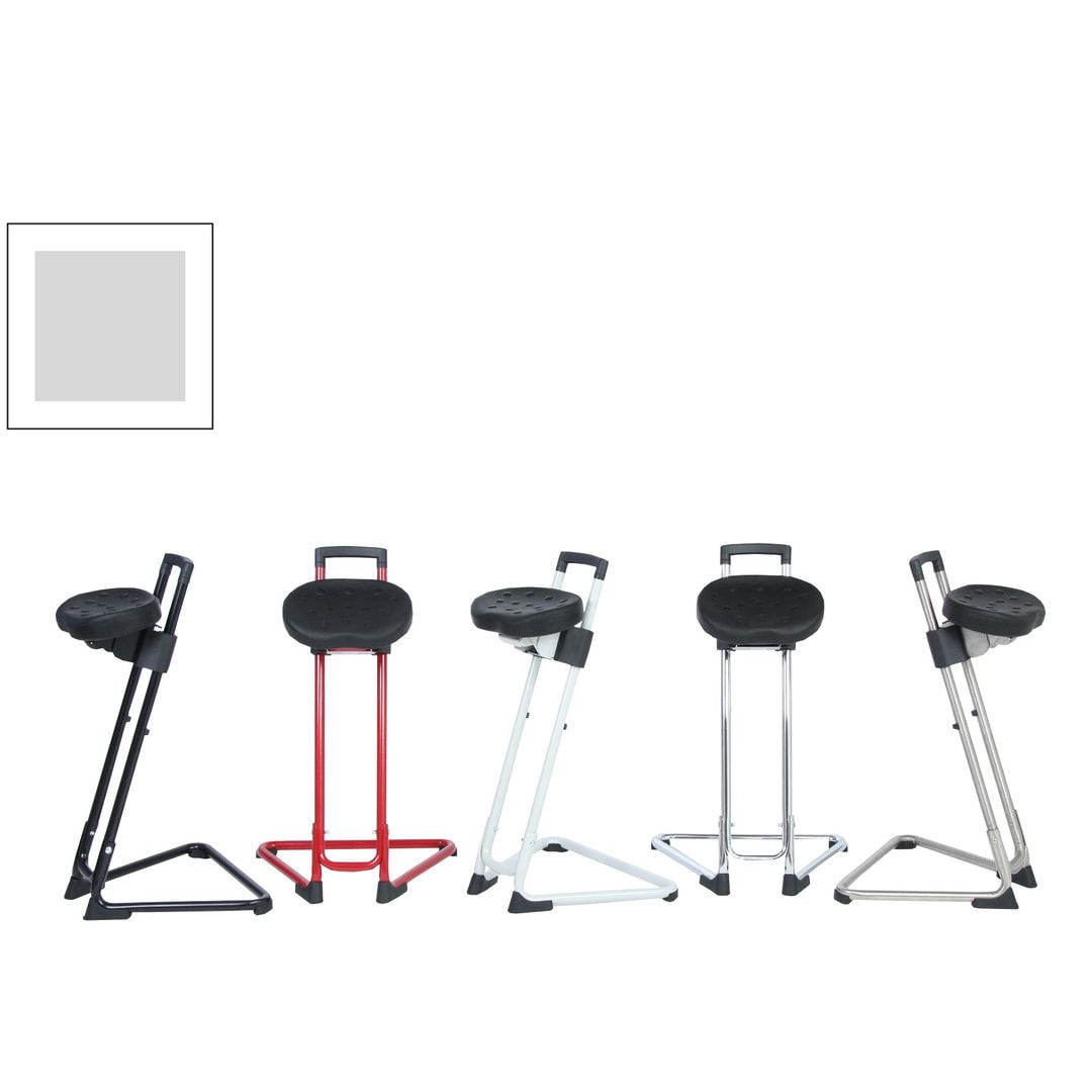 ESD Stehhilfe - antistatisch - Sitzhöhe 600 bis 850 mm - Sitz PU schwarz - Gestell Edelstahl