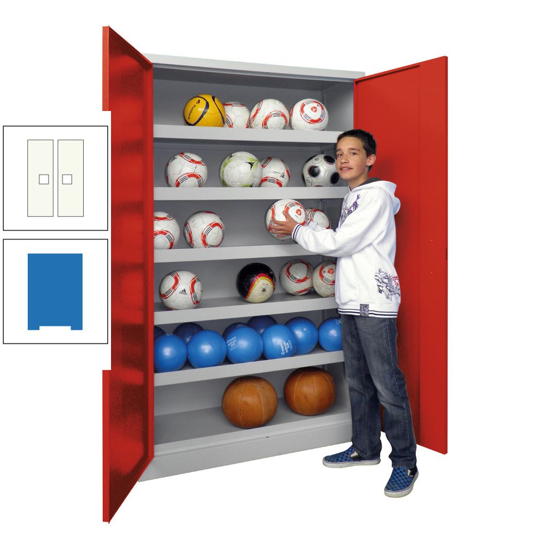 Ballschrank - Vollblechtüren - 5 Böden - 1.950x1.500x500 mm (HxBxT) - anthrazitgrau