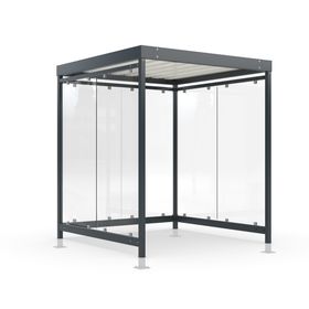 Raucherunterstand, Bushaltestelle, Bausatz, mit Überpflasterung, 6-7 Personen, 6 Wände, 2.440 x 2.165 x 2.165 mm (HxBxT)