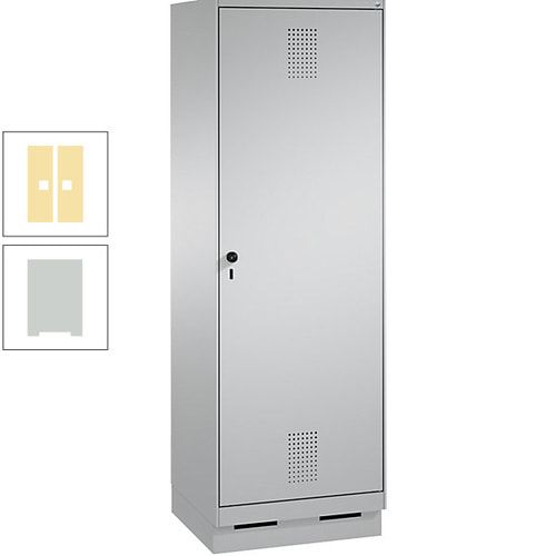Doppel-Spind, Garderobenschrank, 1 Tür für 2 Abteile a 300 mm, Korpus anthrazitgrau, Türen anthrazitgrau, 1.800 x 600 x 500 mm (HxBxT)