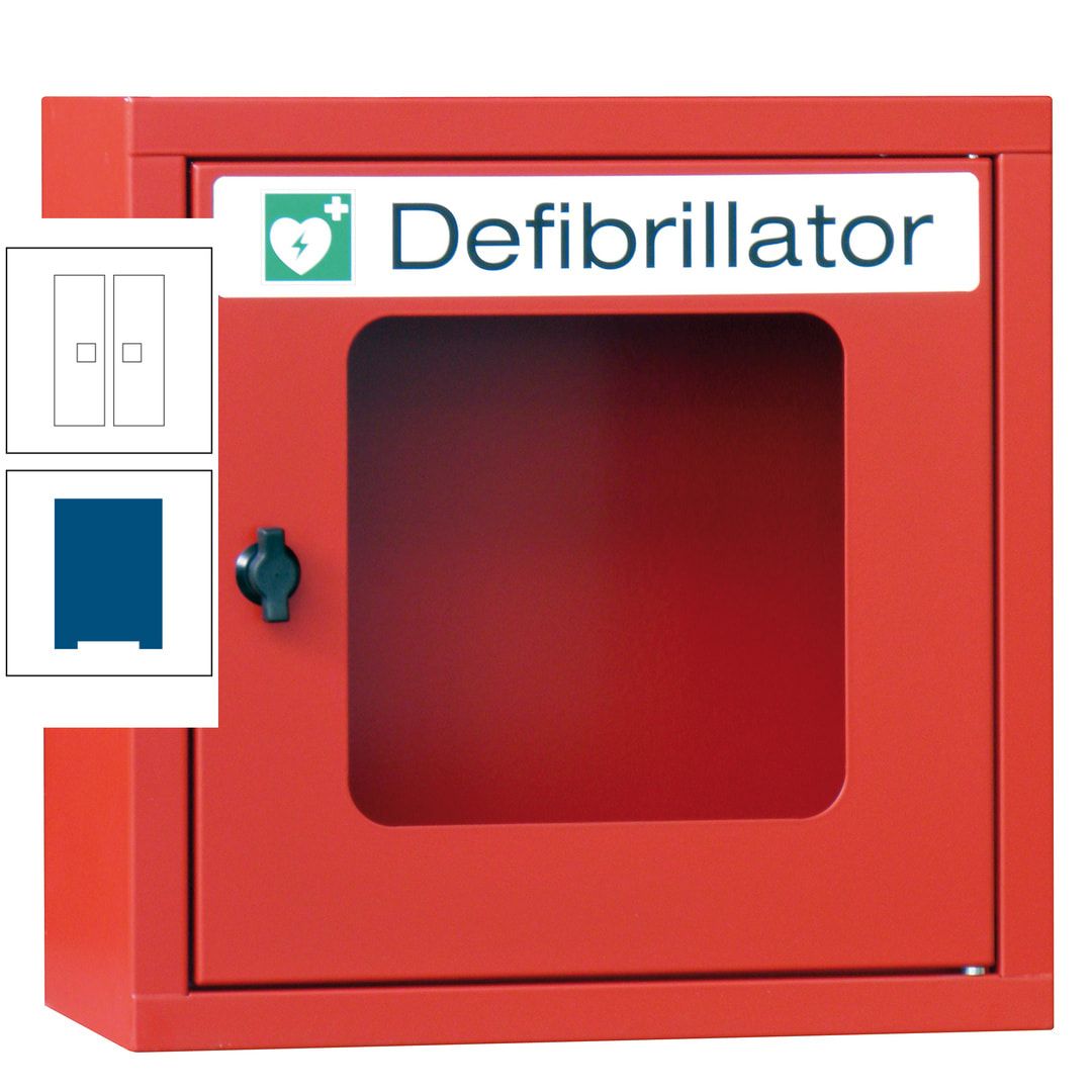 Defibrillatorenschrank - 400 x 400 x 200 mm (HxBxT) - Sichtfenster - anthrazitgrau