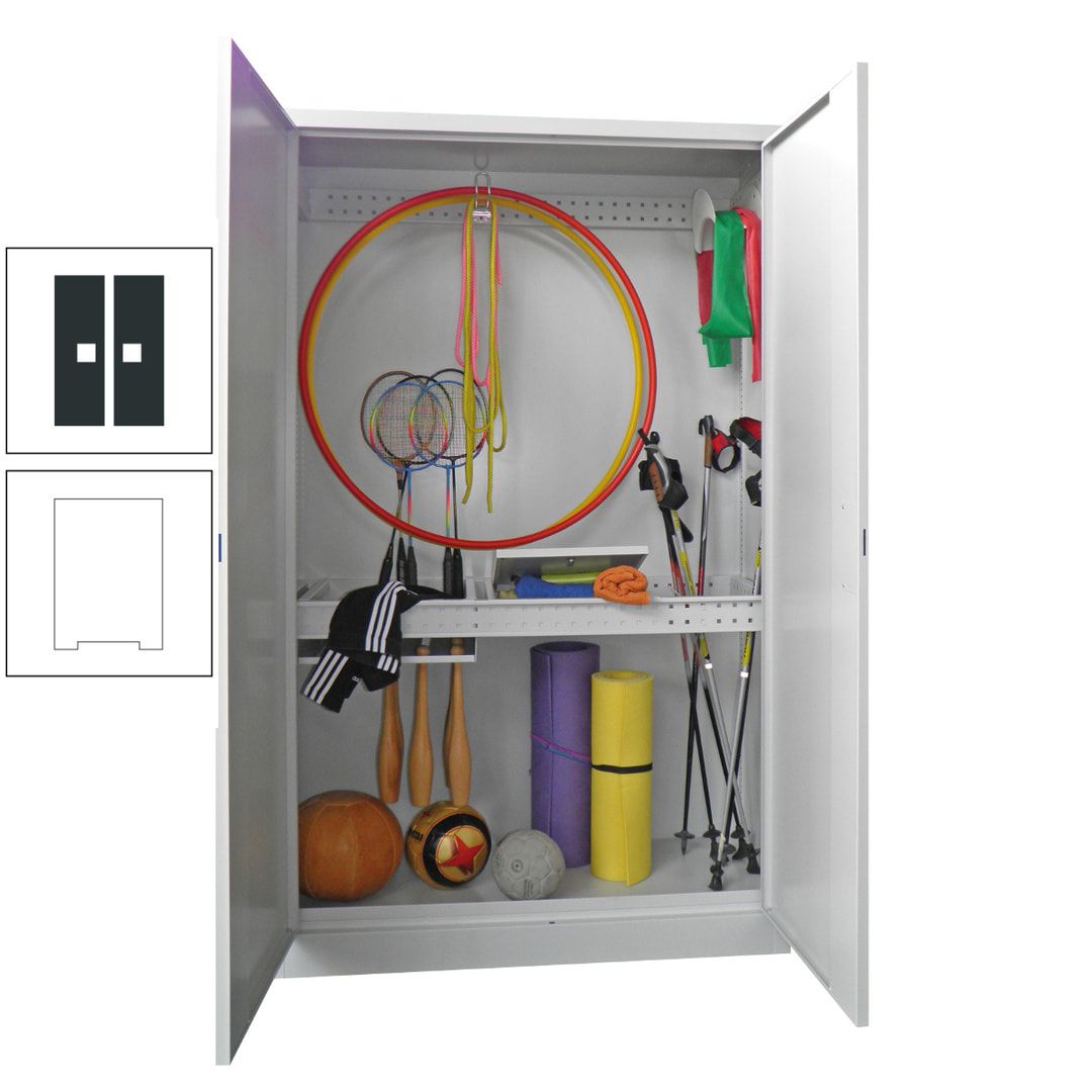 Sportschrank - Vollblechtüren - Variante 1 - 1.950x1.200x500 mm (HxBxT) - anthrazitgrau