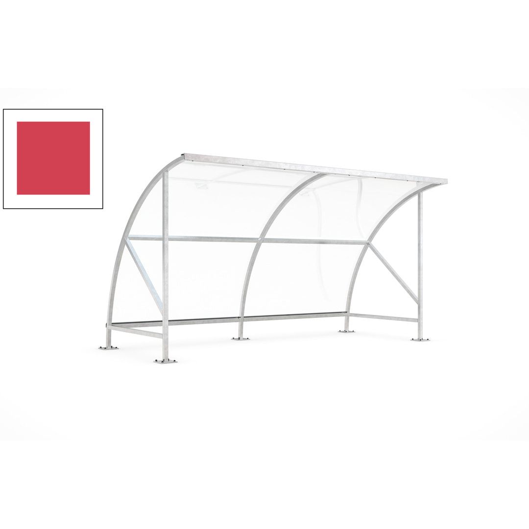 Fahrradunterstand - Fahrradgarage mit Bogendach - Stahl und Kunststoff - 2.290 x 4.130 x 2.100 mm (HxBxT) - Farbe Achatgrau