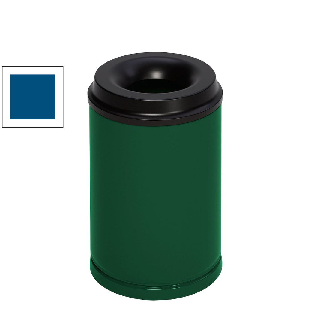 Edelstahl Papierkorb - feuersicher - Volumen 15 l - 370 x 250 x 250 mm (HxBxT) - 3 kg