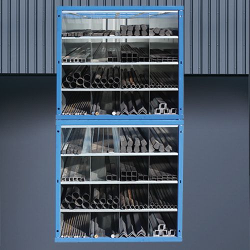 Eichinger Wabenregal für Langgut, Fronteinschub, 16 Waben, 4 x 4, 2-fach stapelbar, 1.000 x 1.000 x 3.010 mm (HxBxT), Fachhöhe 215 mm, Farbe anthrazit