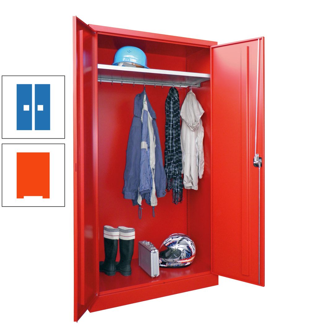 Garderobenschrank - 1.950x1.000x500 mm (HxBxT) - Hutboden, pulverbeschichtet - anthrazitgrau