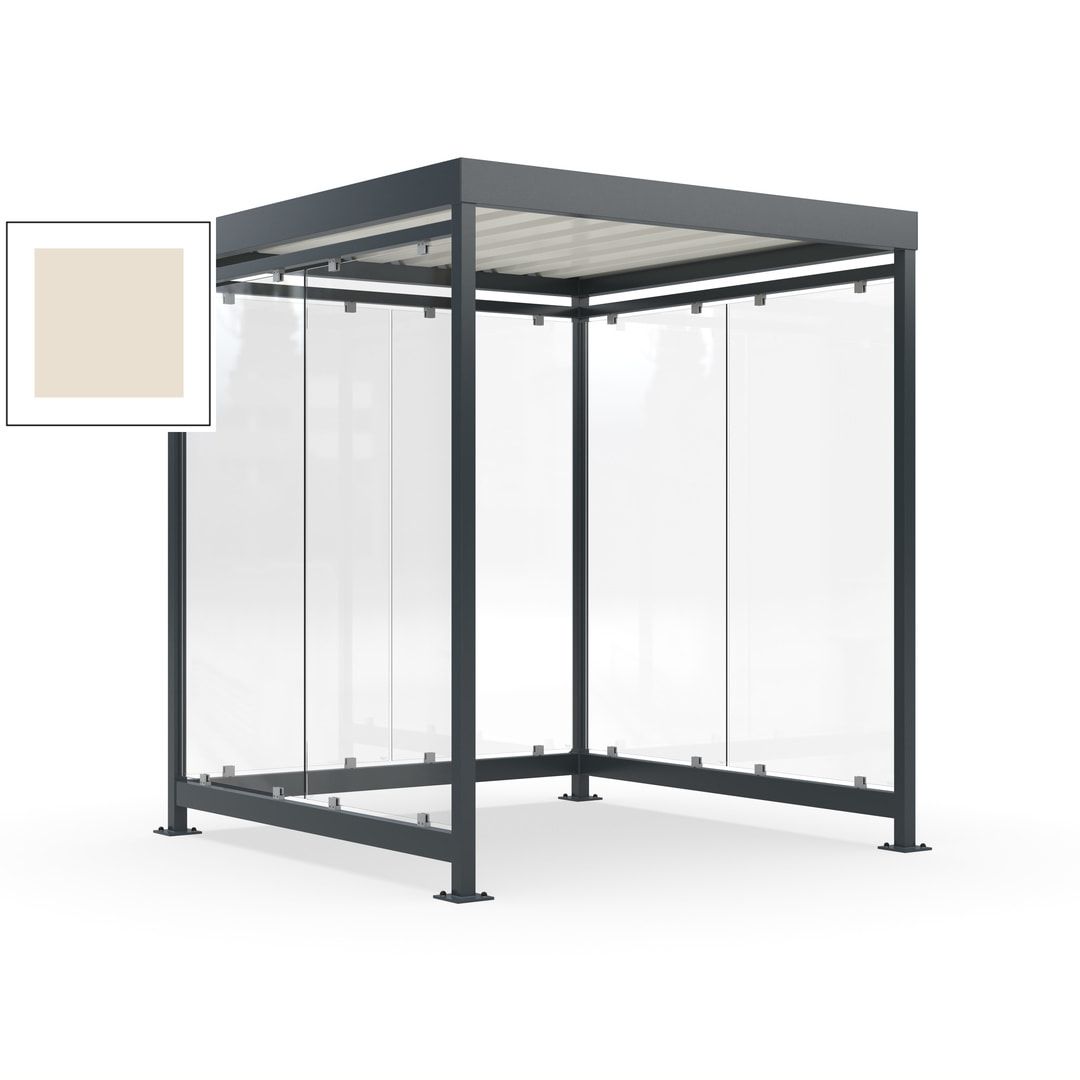 Raucherunterstand, Bushaltestelle, 6-7 Personen, 6 Wände, 2.510 x 2.165 x 2.165 mm (HxBxT), Achatgrau