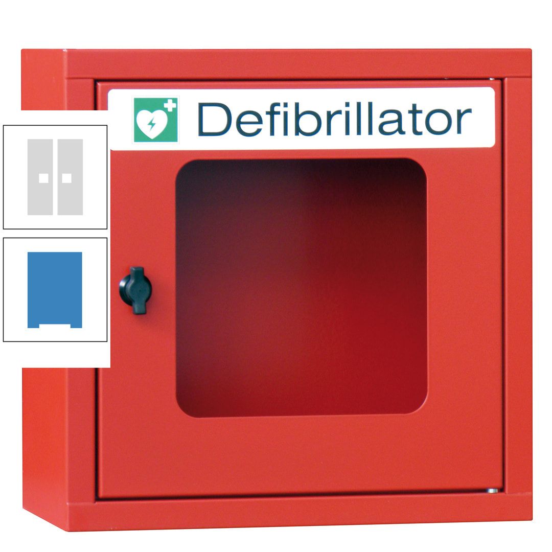 Defibrillatorenschrank - 400 x 400 x 200 mm (HxBxT) - Sichtfenster - anthrazitgrau