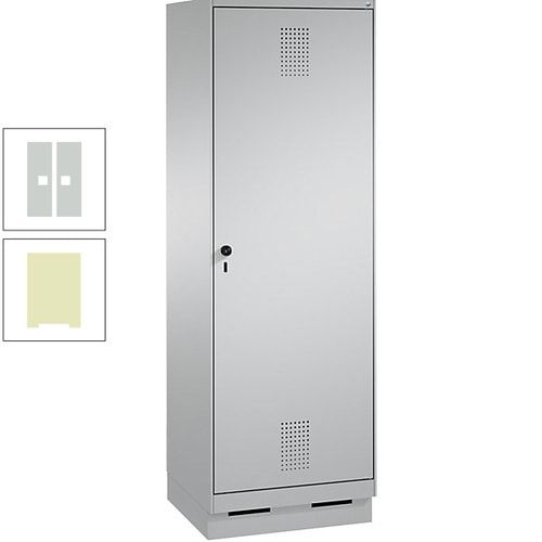 Doppel-Spind, Garderobenschrank, 1 Tür für 2 Abteile a 300 mm, Korpus anthrazitgrau, Türen anthrazitgrau, 1.800 x 600 x 500 mm (HxBxT)