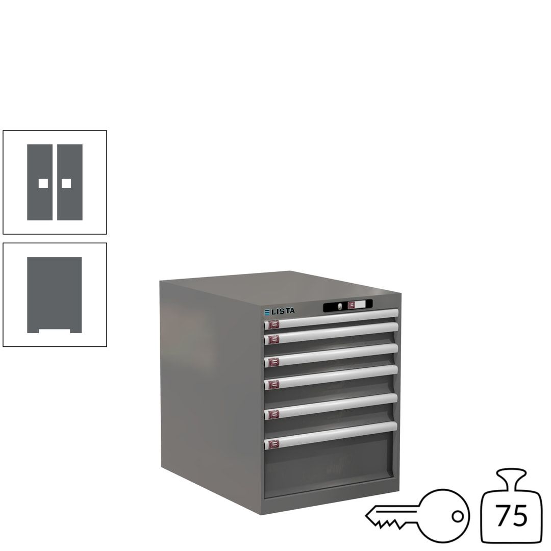 Lista Schubladenschrank - 14.352.010 - 700x564x725 mm (HxBxT) - 6 Schubladen - 75 kg - Key Lock - lichtblau (RAL 5012)