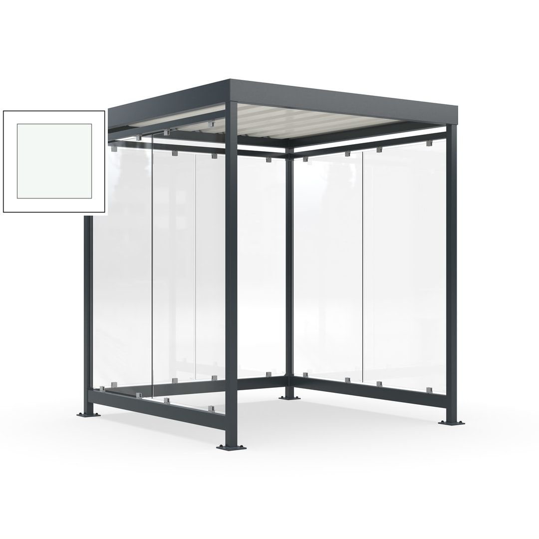 Raucherunterstand, Bushaltestelle, 6-7 Personen, 6 Wände, 2.510 x 2.165 x 2.165 mm (HxBxT), Achatgrau