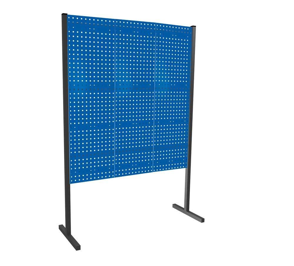 Modulare Trennwand, Werkzeugwand, Einzelfeld, 2 Lochplatten, Plattenhöhe 1.500 mm, 2.000 x 1.000 mm (HxB), Anthrazitgrau (RAL 7016)