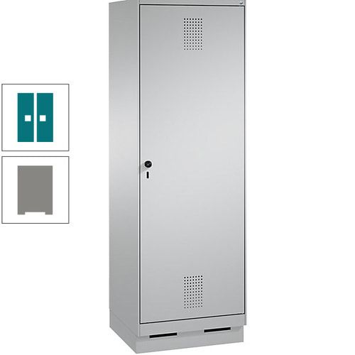 Doppel-Spind, Garderobenschrank, 1 Tür für 2 Abteile a 300 mm, Korpus anthrazitgrau, Türen anthrazitgrau, 1.800 x 600 x 500 mm (HxBxT)