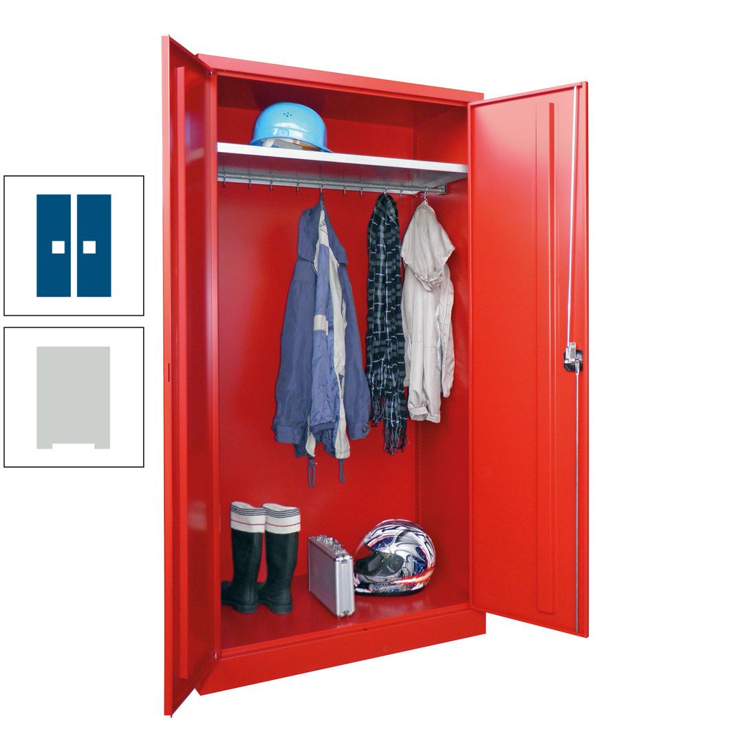 Garderobenschrank - 1.950x1.000x500 mm (HxBxT) - Hutboden, pulverbeschichtet - anthrazitgrau