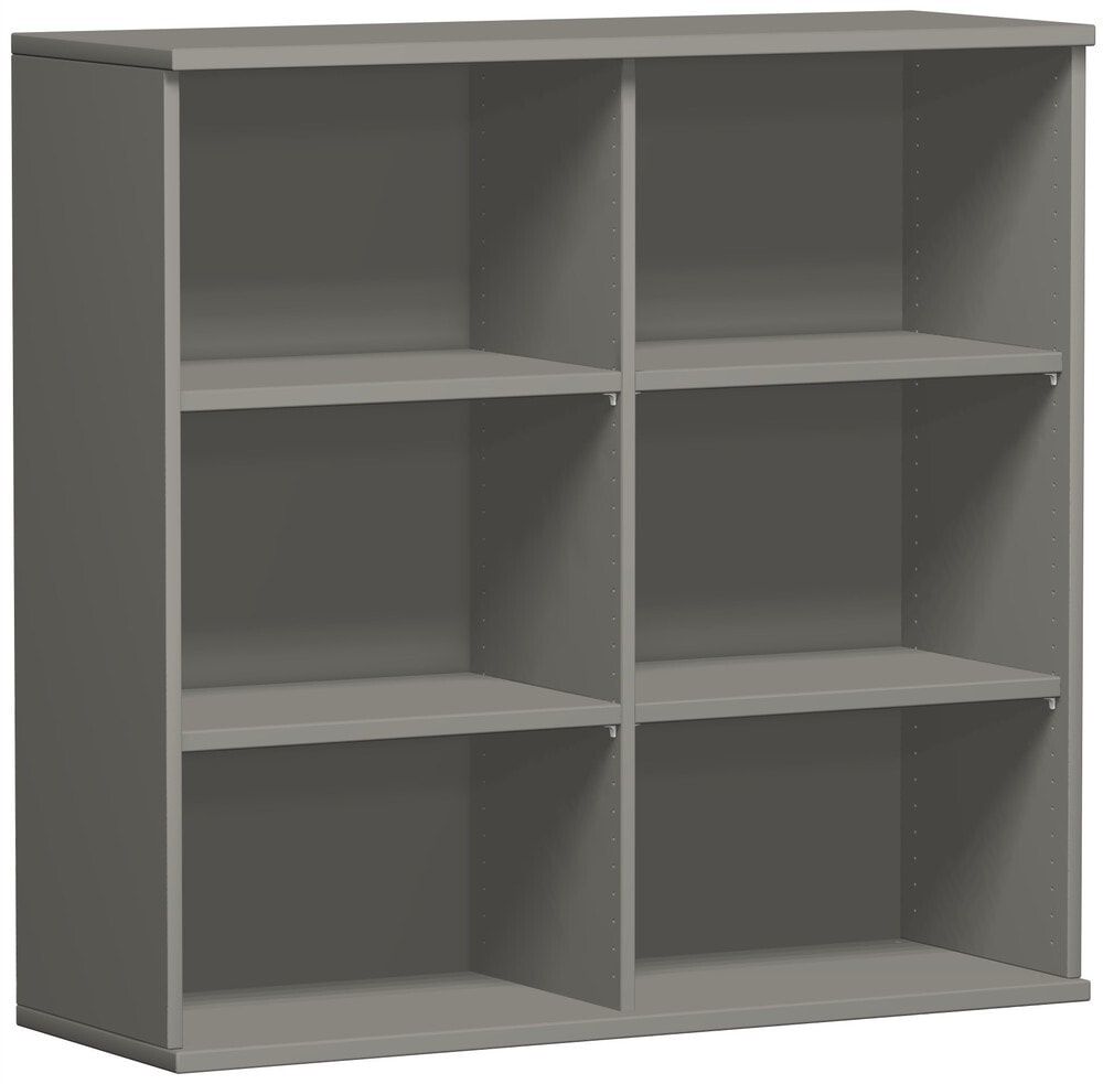 Büroregal, Metallsockel/Standfüße, 2 Einlegeböden, modular, Dreischicht-Feinspan, Einlegeboden, 1.152 x 1.000 x 425 mm (HxBxT), Dekor Ahorn