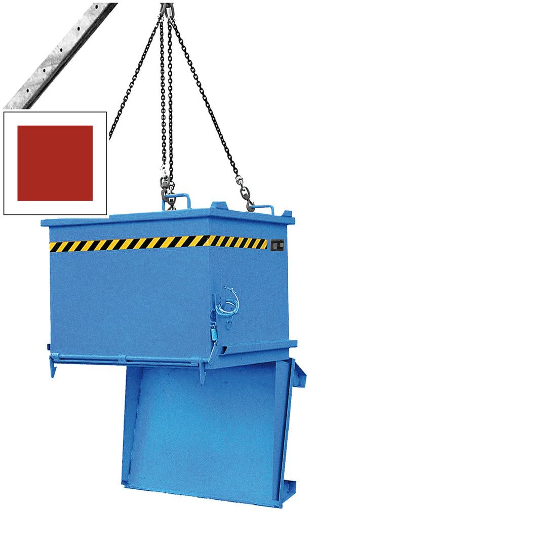 BAUER Klappbodenbehälter - stapelbar - Volumen 1.000 l - 2.000 kg - feuerrot