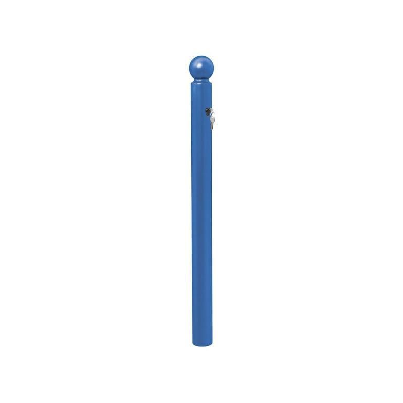 Herausnehmbarer Pfosten mit Kugelkopf und Dreikantschloss - 76 x 952 mm (DxH) - Farbe enzianblau