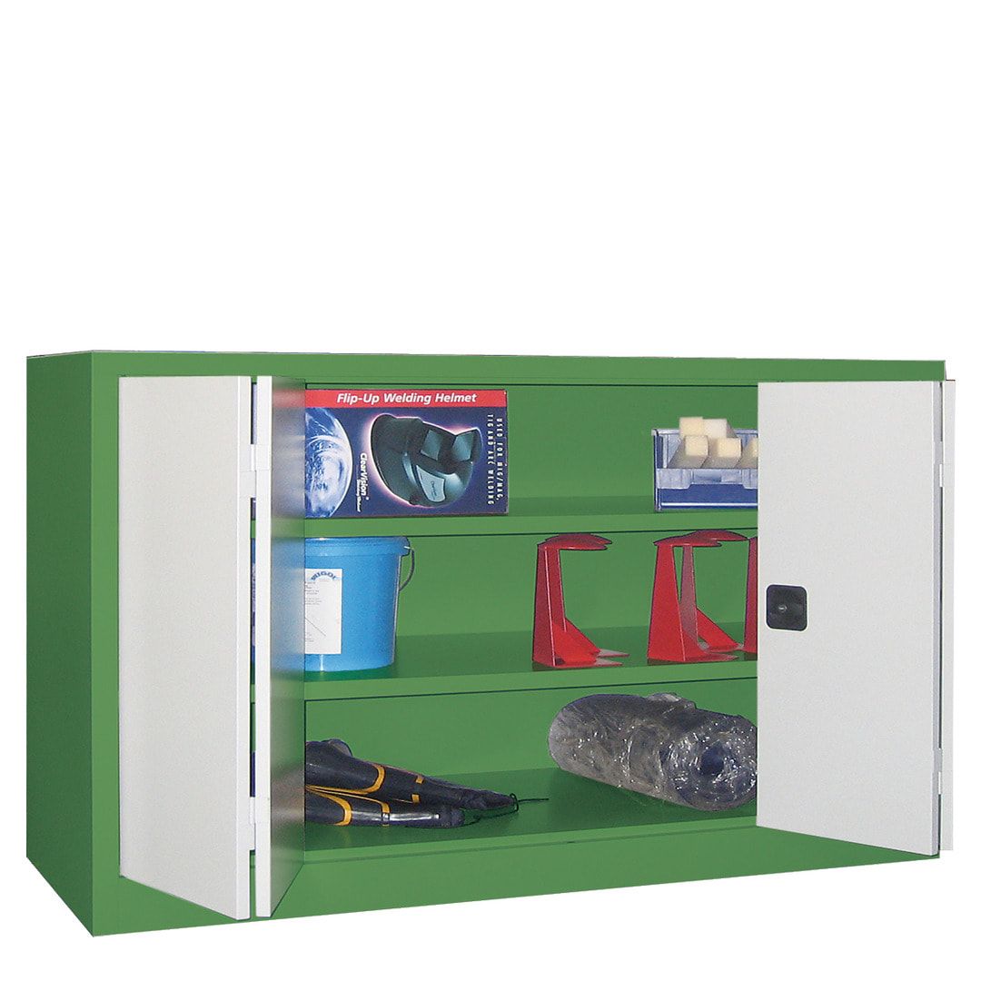 Falttürenschrank - 1.000x1.200x400 mm (HxBxT) - 2 Einlegeböden, gepulvert - Zylinderschloss - anthrazitgrau