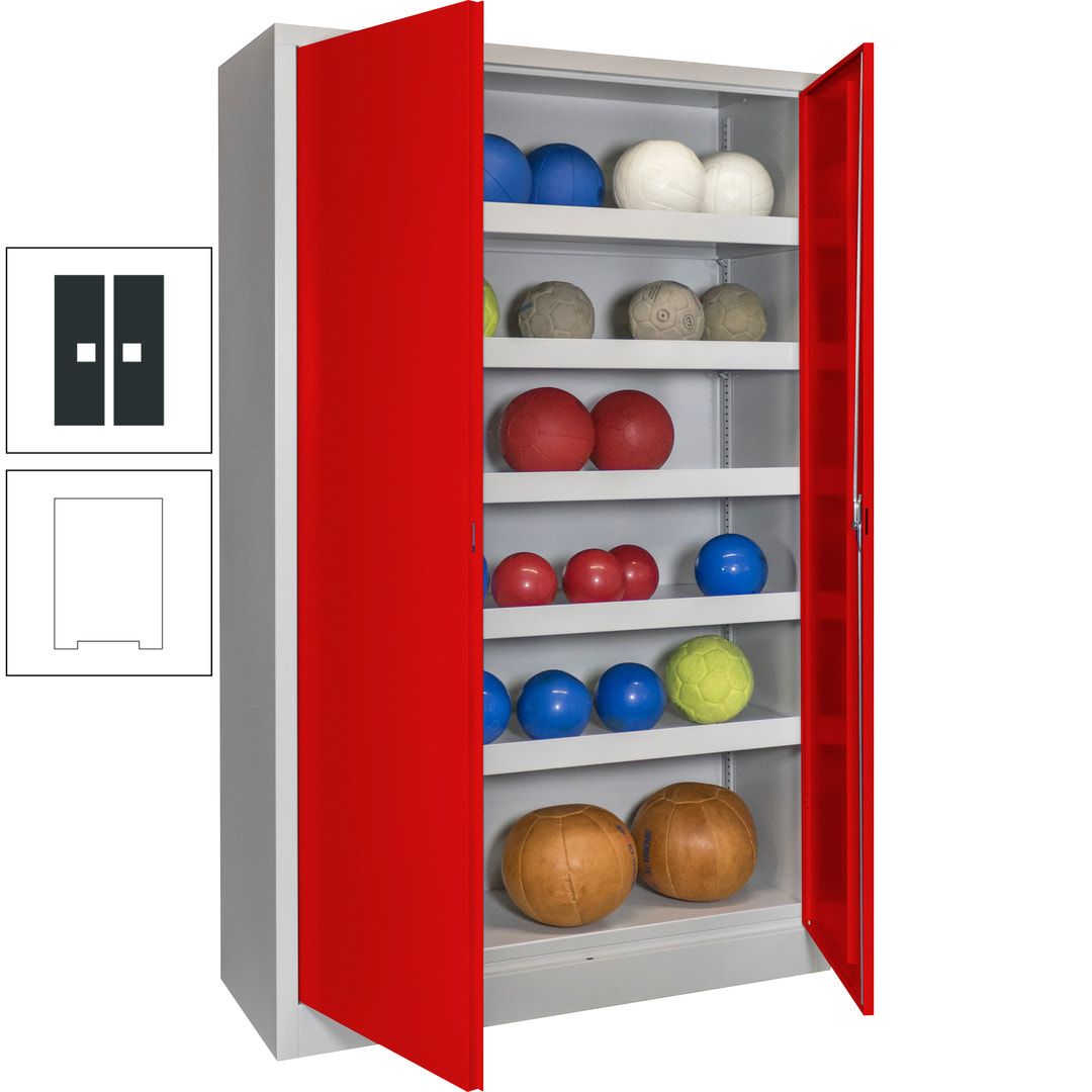 Ballschrank - Vollblechtüren - 5 Böden - 1.950x1.200x500 mm (HxBxT) - anthrazitgrau