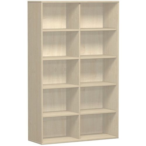 Büroregal, 5 Ordnerhöhen, modular, Metallsockel/Standfüße, Dreischicht-Feinspan, Einlegeboden, 1.920 x 1.000 x 425 mm (HxBxT), Dekor Ahorn